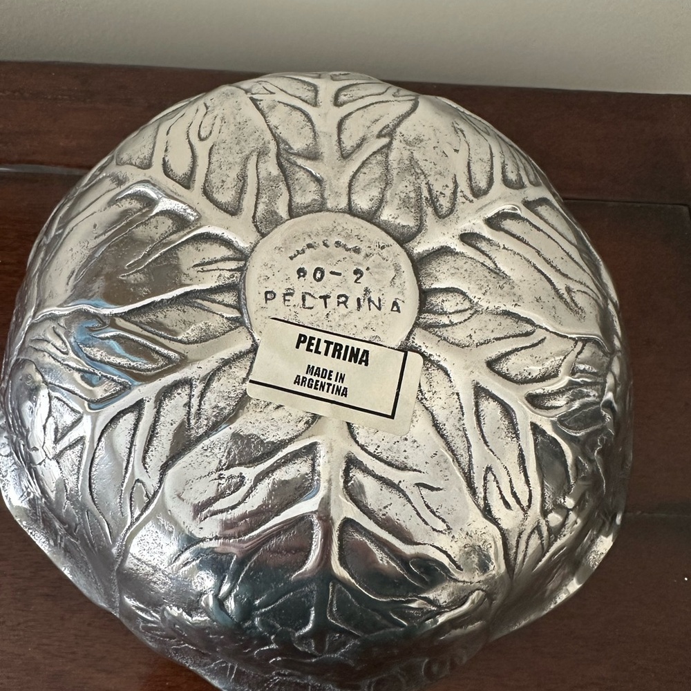 Silver Decorative Bowl with Rabbit Design - Picture 2 of 2